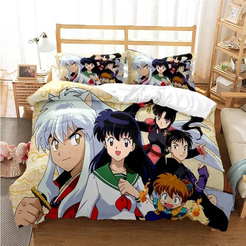 

3D Printed Anime Inuyasha Duvet Cover Sesshoumaru Bedding Set Double Twin Full Queen King Adult Kids Bedclothes Quilt Cover 70x133cm 2pcs