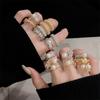 French Medieval Personality Retro Brushed Vintage Pearl Open Ring Light Luxury High Sense Niche Ring Woman