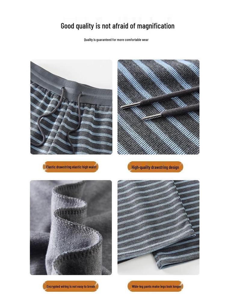 Women's Colorblock Striped High-Waisted Wide-Leg Knitted Pants - Spring 2025 Collection