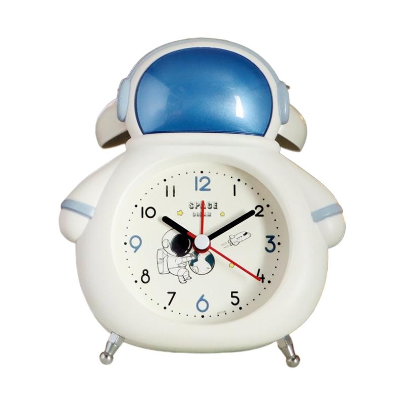 Creative Astronaut Alarm Clock Silent Non Ticking Bedside Clocks Battery Operated Bedroom Home Decorations Kids Boys Birthday G