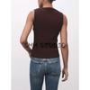 Autumn New Women Clothes Casual Round Neck Sleeveless Metal Button Decoration Knitted Slim Fit Vest 17034140