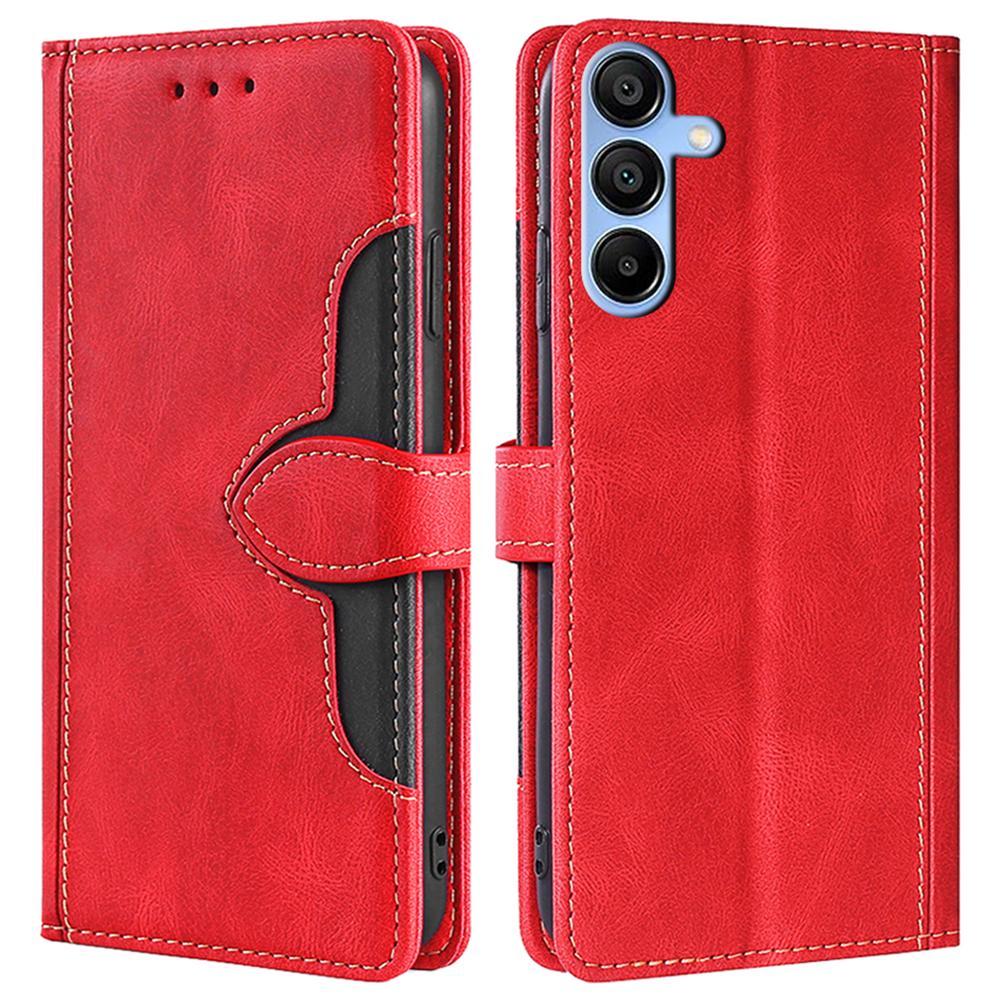 For Samsung Galaxy A15 4G/A15 5G Cover Straw Hat Design PU Leather Stand Wallet Cell Phone Case