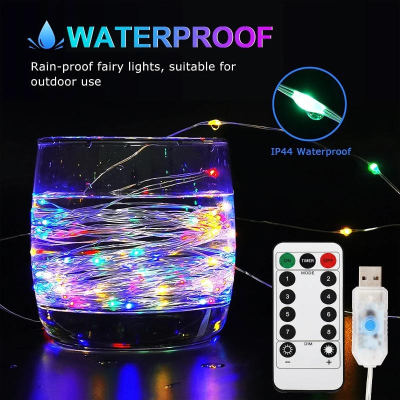 LED Lichtervorhang USB Fernbedienung 8 Modi Lichterkette Weihnachten Hochzeit für Schlafzimmer Hochzeitsfeier Weihnachtsdekoration