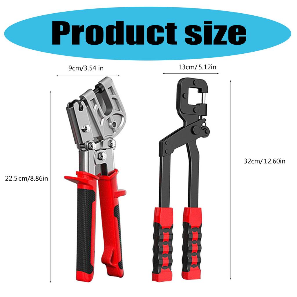 Handheld Metal Bolt Pliers Crimper Punch Lock Frame Fixing Fastening Hand Tool for Drywalls and Plasterboard Projects