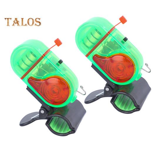 

2 шт. Сигнальная лампа для поклевки с зажимом, ночная сигнальная лампа для удочки, электронный индикатор поклевки, датчик подсечки, светодиодная лампа, аксессуары для морской рыбалки D