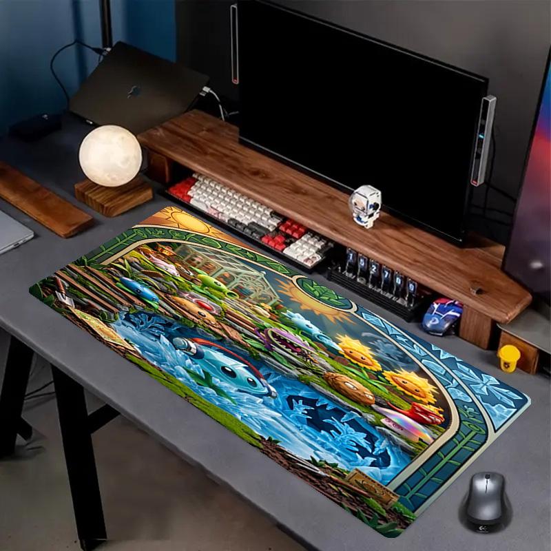Plants vs. Zombies Print Mouse Pad, Anti‑Slip Desktop keyboard Mat, for PC Laptop Gaming Working Daily Use, Cool Festival Surprise Gift