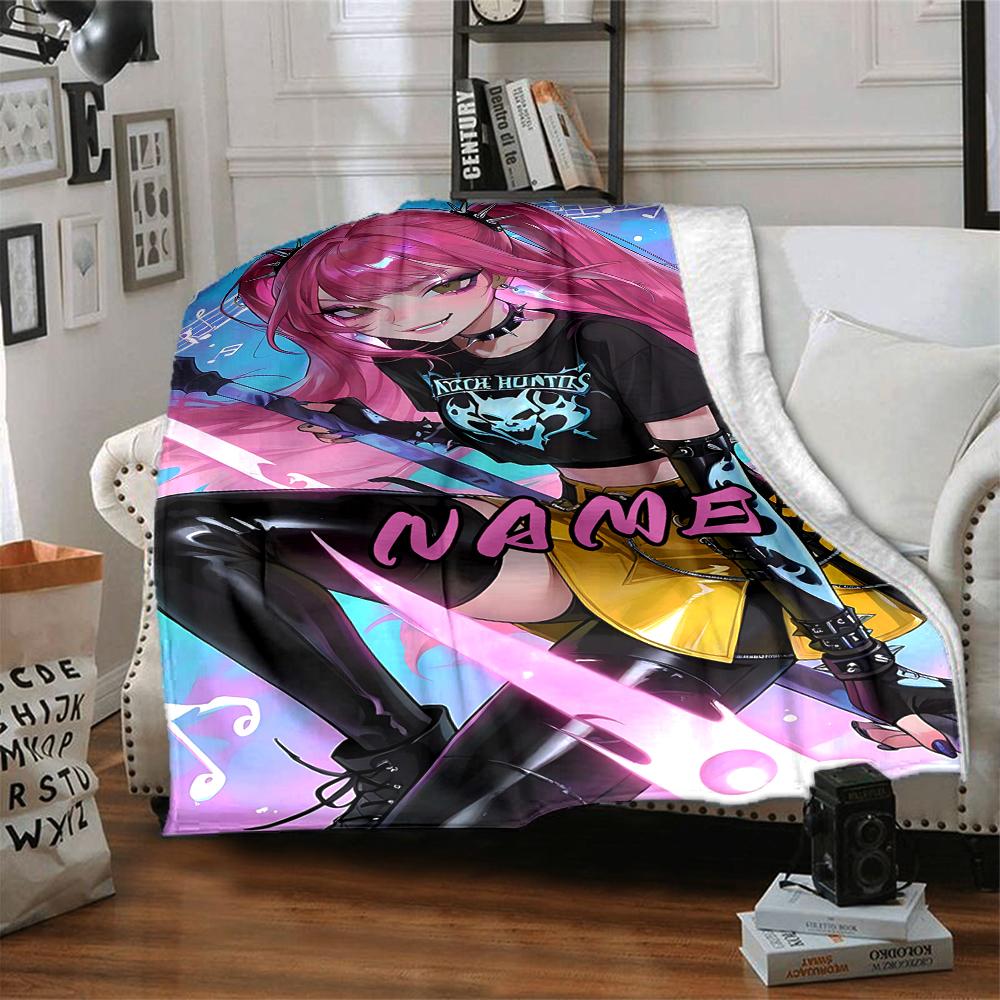 Custom 1pc Powerful Female Fighter Blanket, Soft And Comfortable Blanket, Casual Warm, Camping Travel Blanket, Birthday Gift Q912138