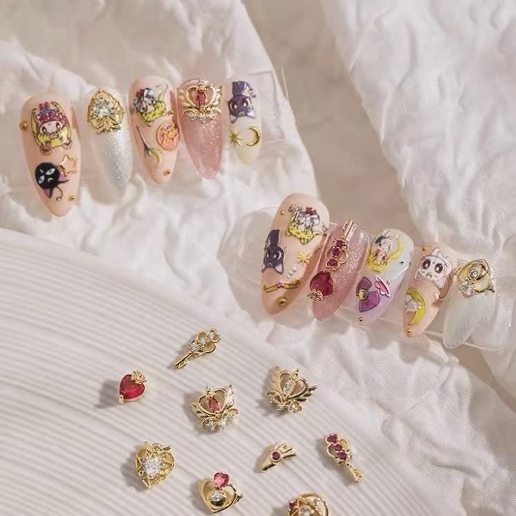 Nové 5D embosované anime nálepky na nehty Sailor Moon Dětské Princeznovské Kreslené Anime Měsíc Vlasy Sailor Moon Anime Nálepky na Nehty 4 Kusy Sailor