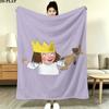 Kleine Prinzessin Print Flannel Blanket, High quality Comfortable for All Seasons, Home Decor, Warmth and Comfort, Perfect for Christmas Gifts