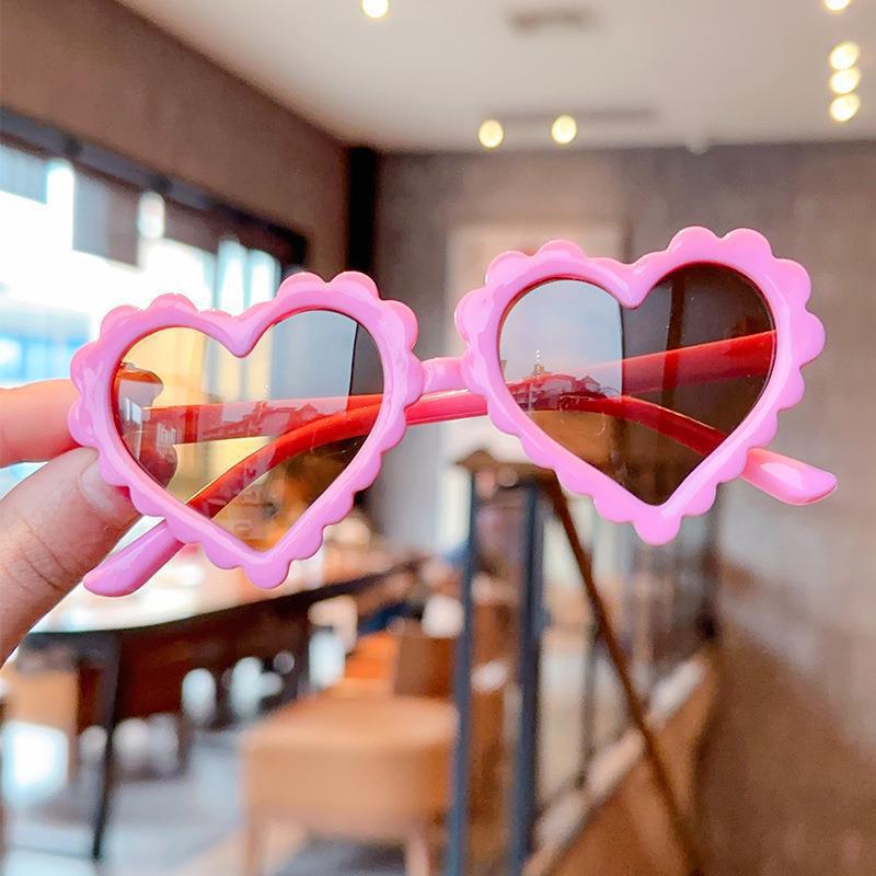 New Children Love Sunglasses Fashion Baby Sun Glasses Cute Girl Alien Peach Heart Decorative Glasses Uv400