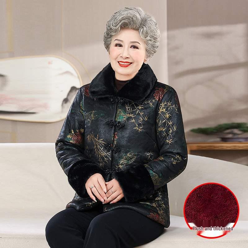 

Fleece-Lined Cotton Jacket for Seniors: Cozy Winter Wear for Middle-Aged and Elderly Women 4XL [130-145 lbs]