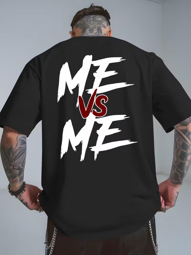 

Men s ME VS ME Graphic T-Shirt - Short Sleeve, Crew Neck, Casual & Trendy Summ 5XL різнокольоровий