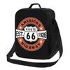 Motorcycle Ride Route 66 Insulated Lunch Bags for US Numbered Highways Resuable Thermal Cooler Food Lunch Box Work School Travel