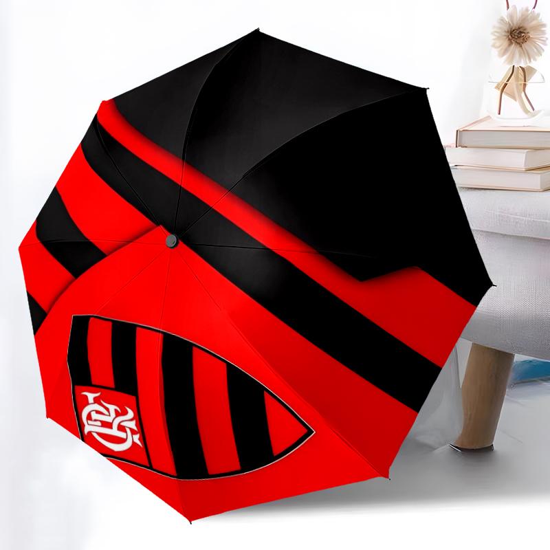 1pc Sturdy 8-Bone Auto Umbrella, Rangers FC Umbrella, Digital Printed, Foldable Umbrella for On-the-Go Outdoor Use