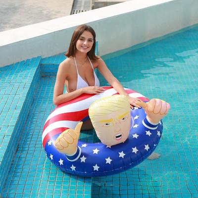 דונלד טראמפ נשיא מצוף שחייה מתנפח PVC מצוף שחייה אגודל למעלה דמות מצוירת טבעת ציפה לבריכה ציוד למסיבת קיץ
