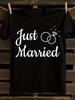 S Wedding Ring " Married" Text 100% Cotton Tshirt