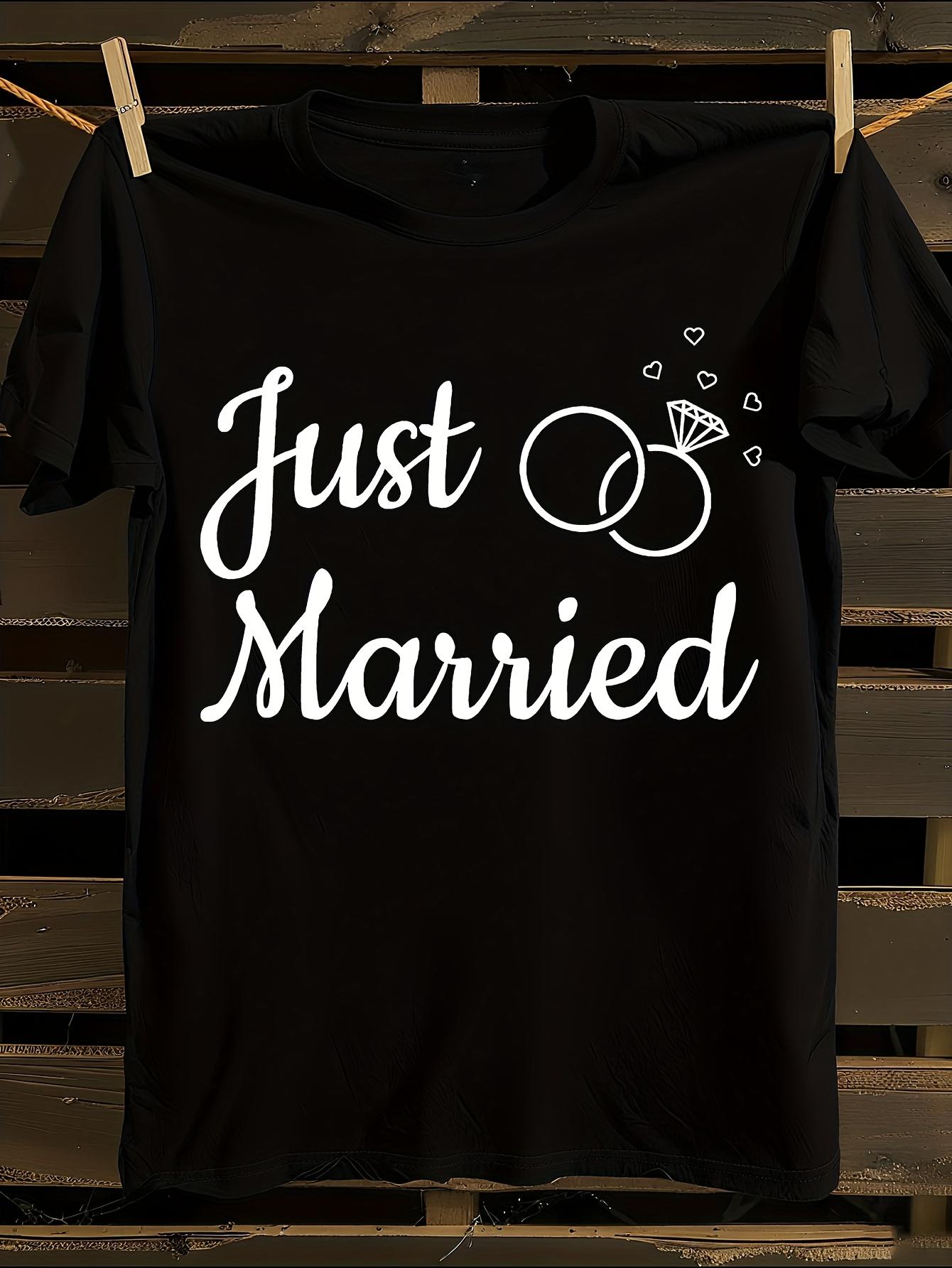 s Wedding Ring Married Text 100% Cotton Tshirt XXXXL