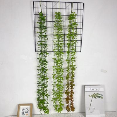 Simulation Plant 5-Pronged Eucalyptus Spray-Colored Green Plant, Wall-Mounted Landscaping, Ceiling Decoration, Money Leaf Rattan