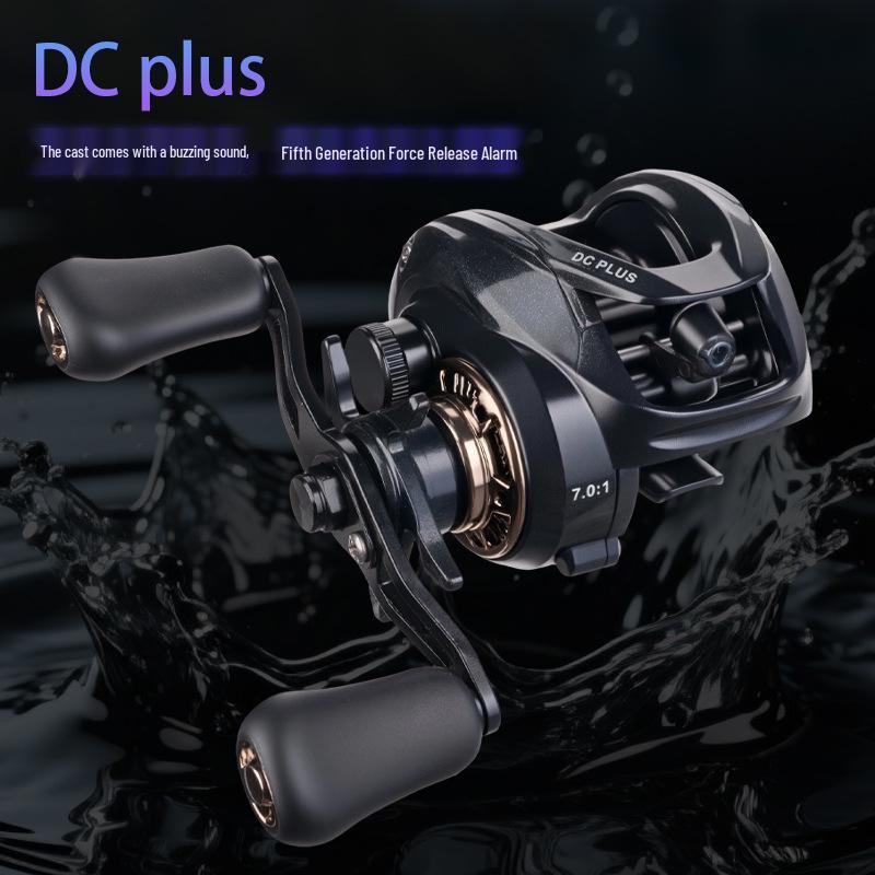 Blue Boat DC PLUS Baitcasting-Rolle: Micro-Lure-Rolle mit eingebautem Wurfgeräusch, Anti-Rücklauf-System und Doppelbremse.