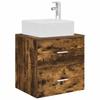 Wall Mounted Washbasin Cabinet In Smoked Oak 53 X 34.5 X 63 Cm
