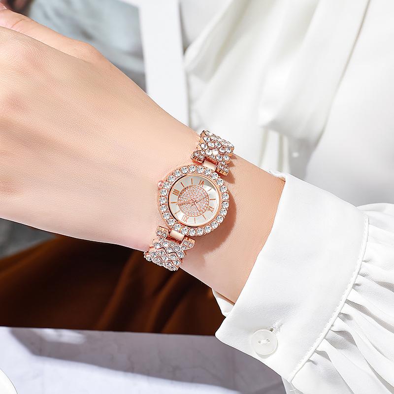 Fashion Rhinestone Women's Watch Roma Scale Dial Bracelet Quartz Watches Reloj Mujer Relogio Feminino
