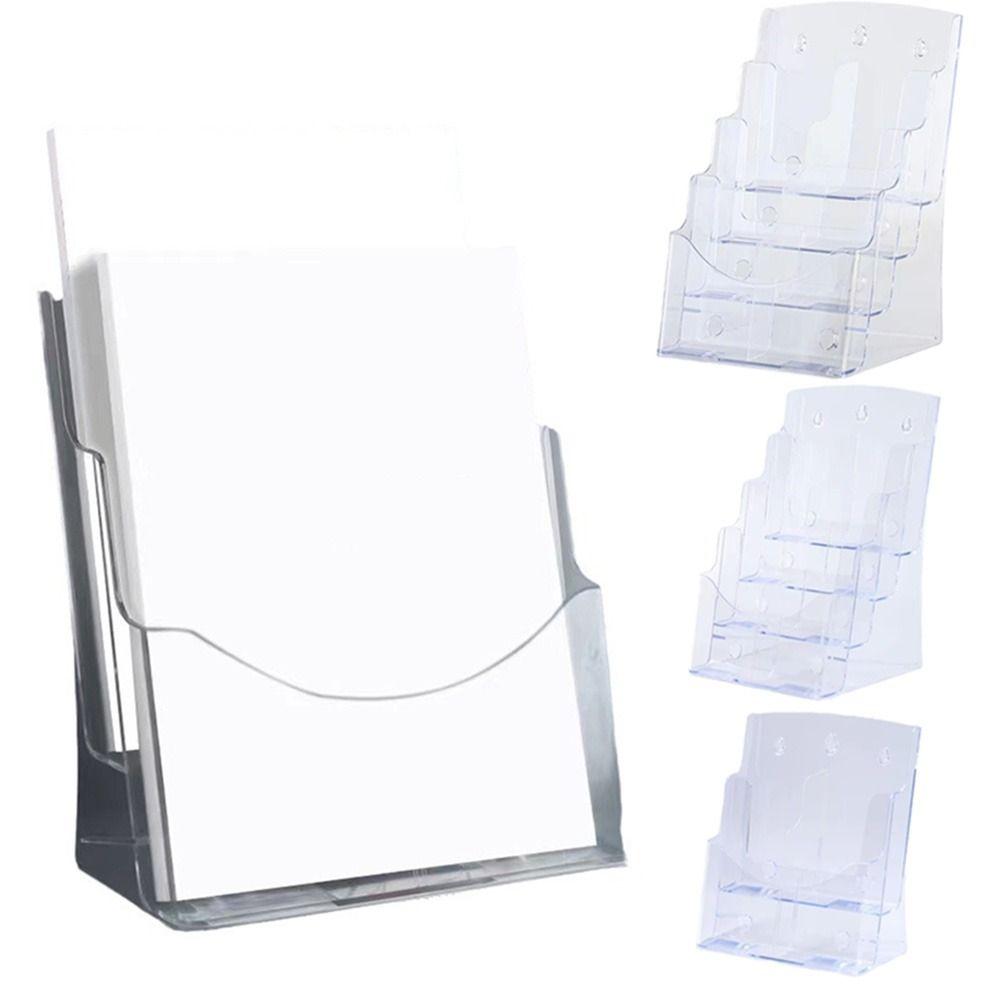 A4/A5/A6 Clear Flyers Display Stand 2/3/4 Layers Desktop Document Rack Brochure Holder  Office