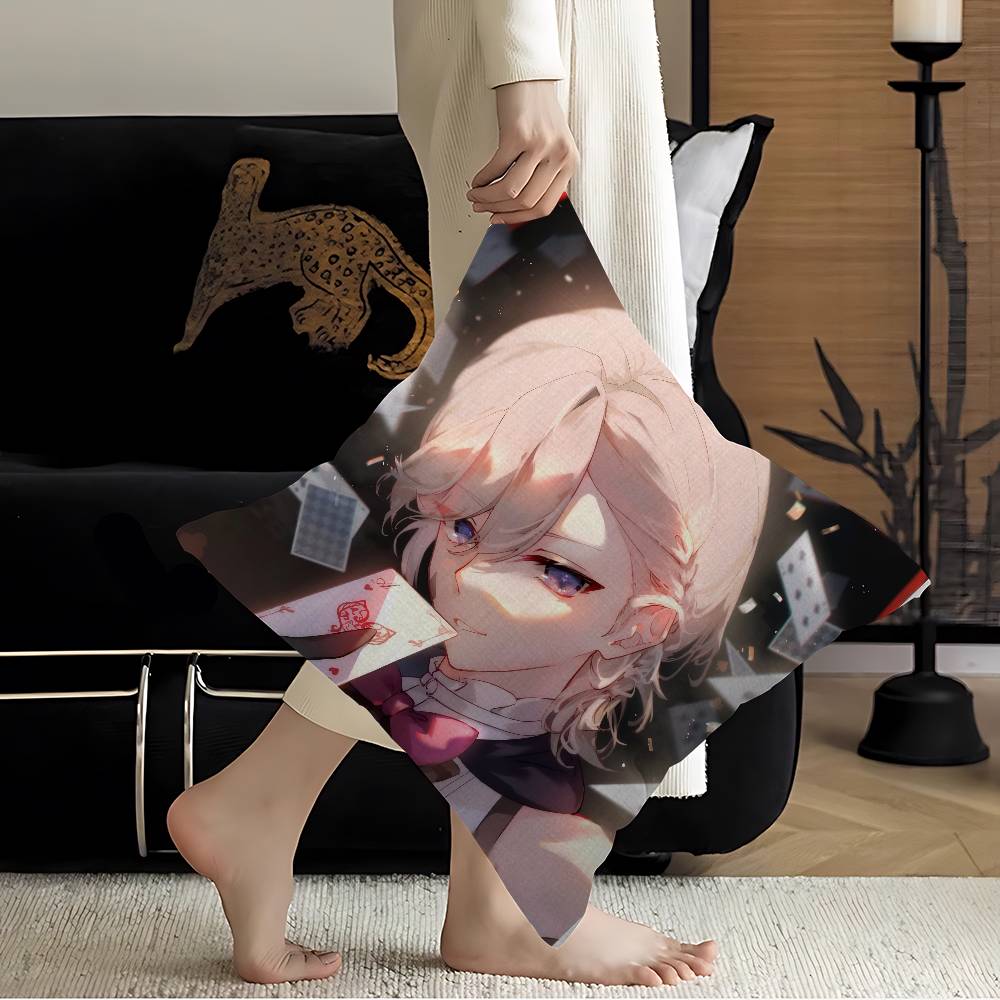 Genshin Impact Lyney Pillow Cushion Cover Pillowcase Living Room Sofa Home Decor Customized