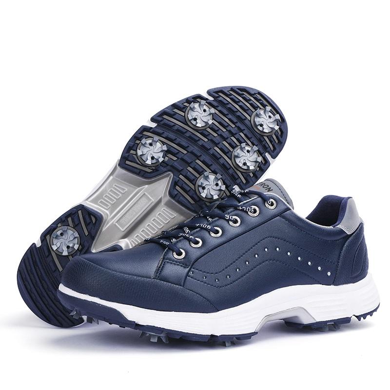 Waterproof Golf Shoes Women Spikes Golf Sneakers Gym Walking Shoes with Spikes Comfortable Training Golfing Spiked Shoes Leather