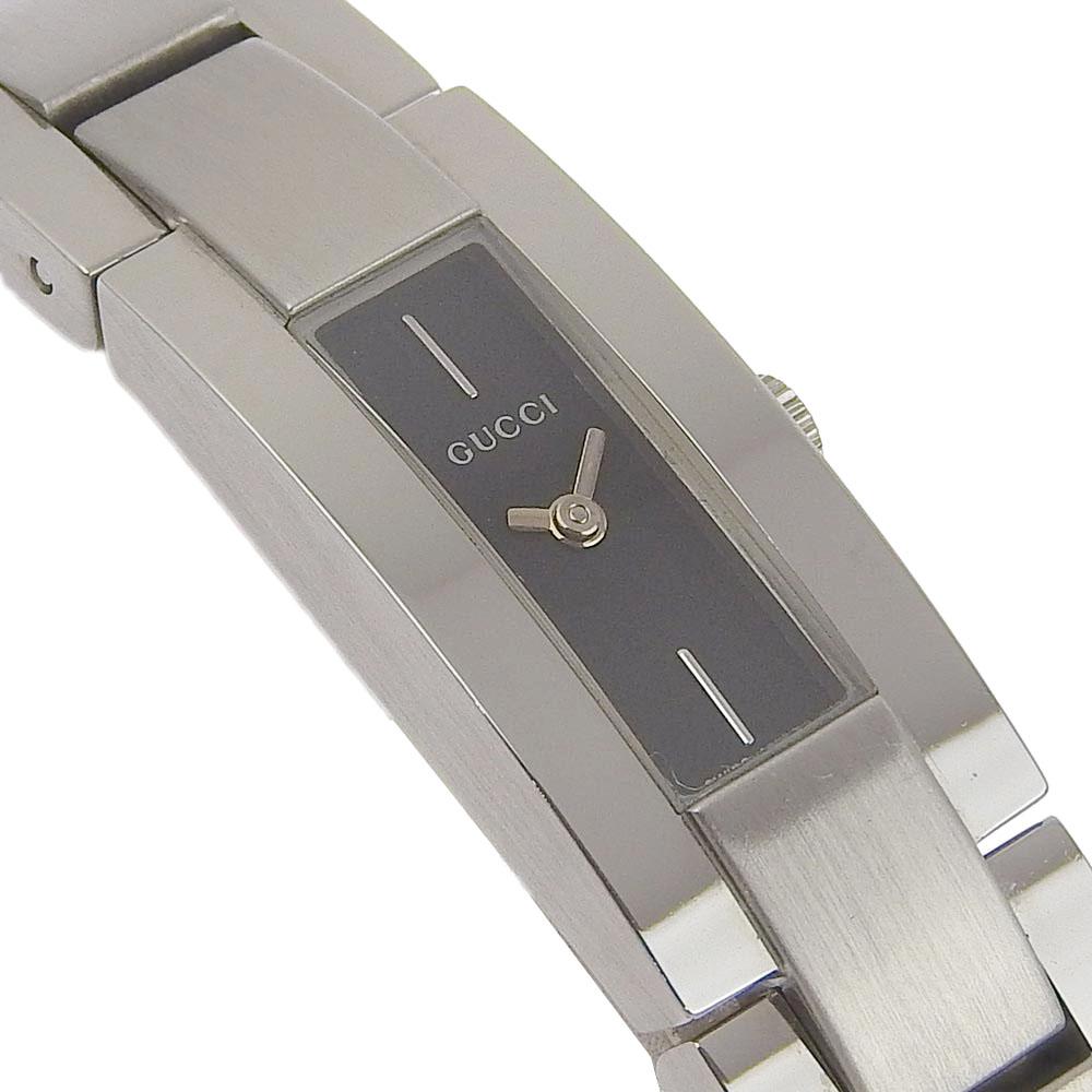 Gucci Watches 4600L Silver blackDial Stainless Steel Quartz Analog Display Women Used