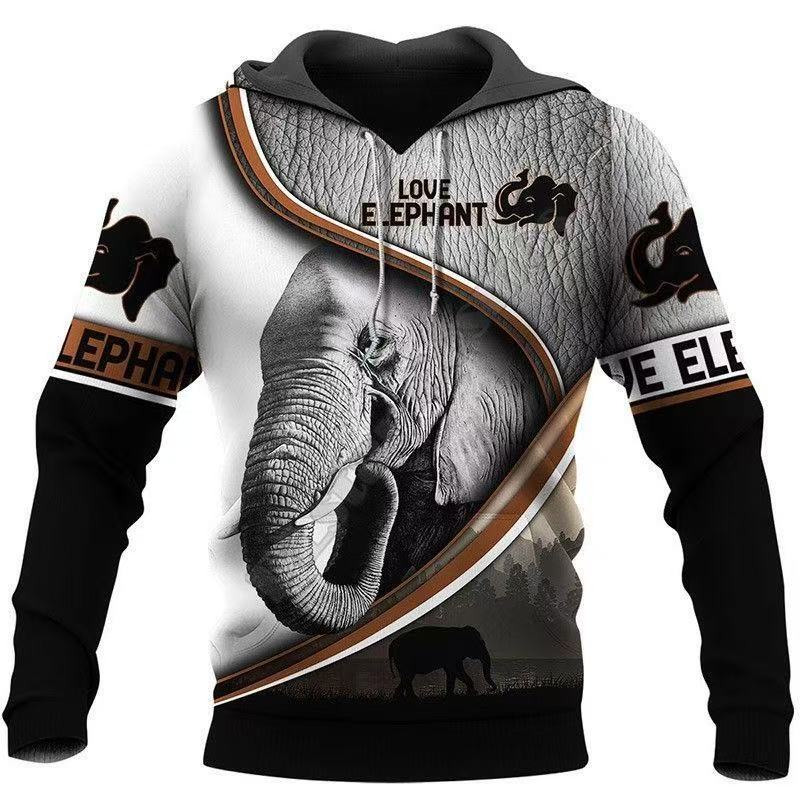 Winter New Sweater European and American Style Lion Animal 3D Three-dimensional Printing Pattern Large Size Loose Sweater