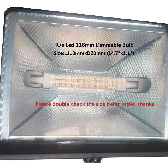 QLEE R7s Led Bulb 118mm Dimmable 4.7 Inch J 118 15W 120v 1500lm FloodLight Floor Standing Light J Type Led Bulb Replacement Tungsten Halogen 100w