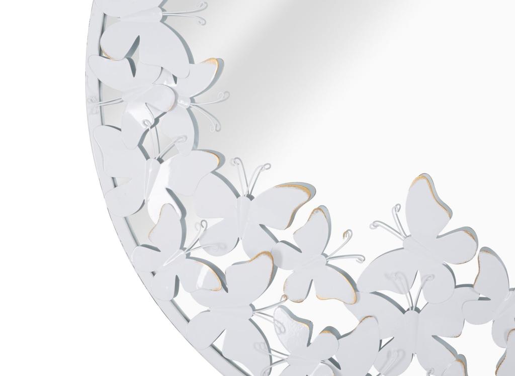 Wall Mirror White Butterfly Cm 62,5X2,3