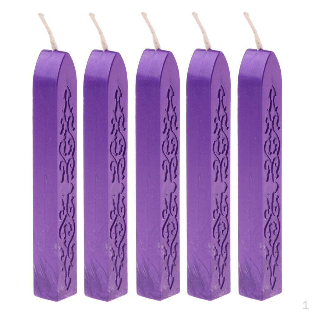 5 Pack Sealing Seal Wax Sticks With Wick For DIY Decorating Envelope Parcels