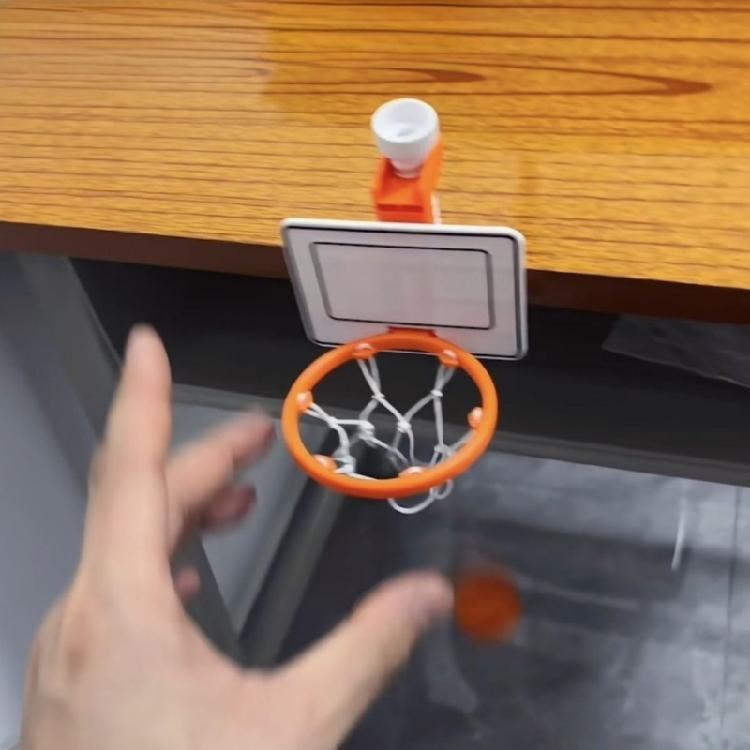 Desktop Basketball Game Toy Kids Adult Compact Basketball Game Family Interactive Toy for Desktop No Drill Installation