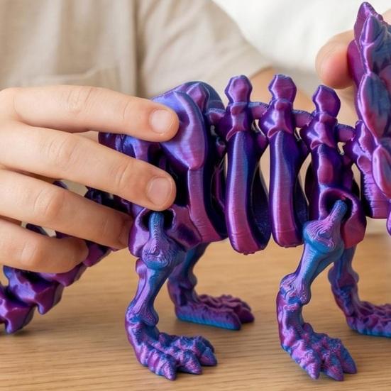 3D Printed Dinosaur Figurine Movable Joints Tyrannosaurus Mosasaur Stegosaurus Ankylosaur Pterosaur Velociraptor Model Stress Relief Dino Fidget Toy