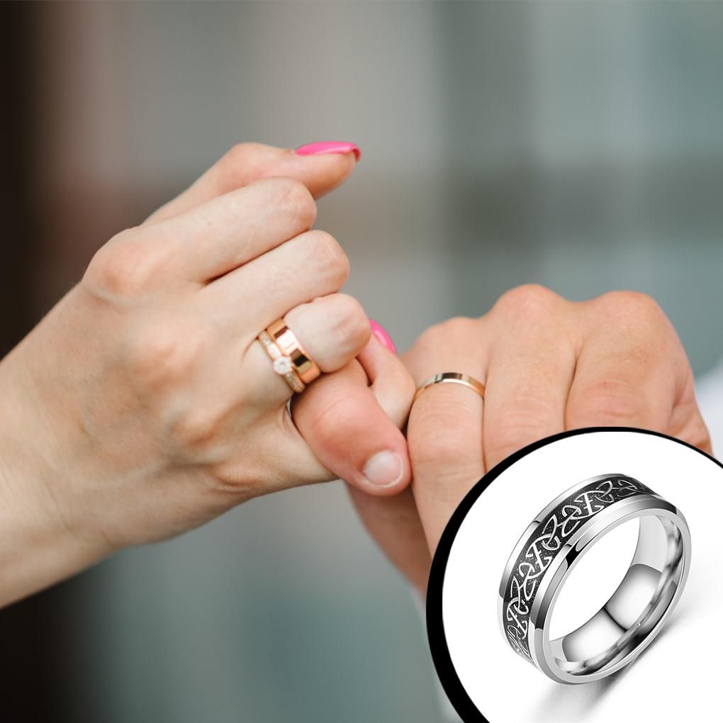 Female Fashion Ring Men Wide Stainless Ornament Jewelry Band Steel Presents Lady Engrave Engagement Charm Multi-Sizes