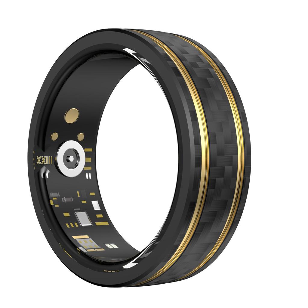 W8 Carbon Fiber Smart Ring: Sensorless Heart Rate, Blood Oxygen & Sleep Monitor, Waterproof Sports Wearable