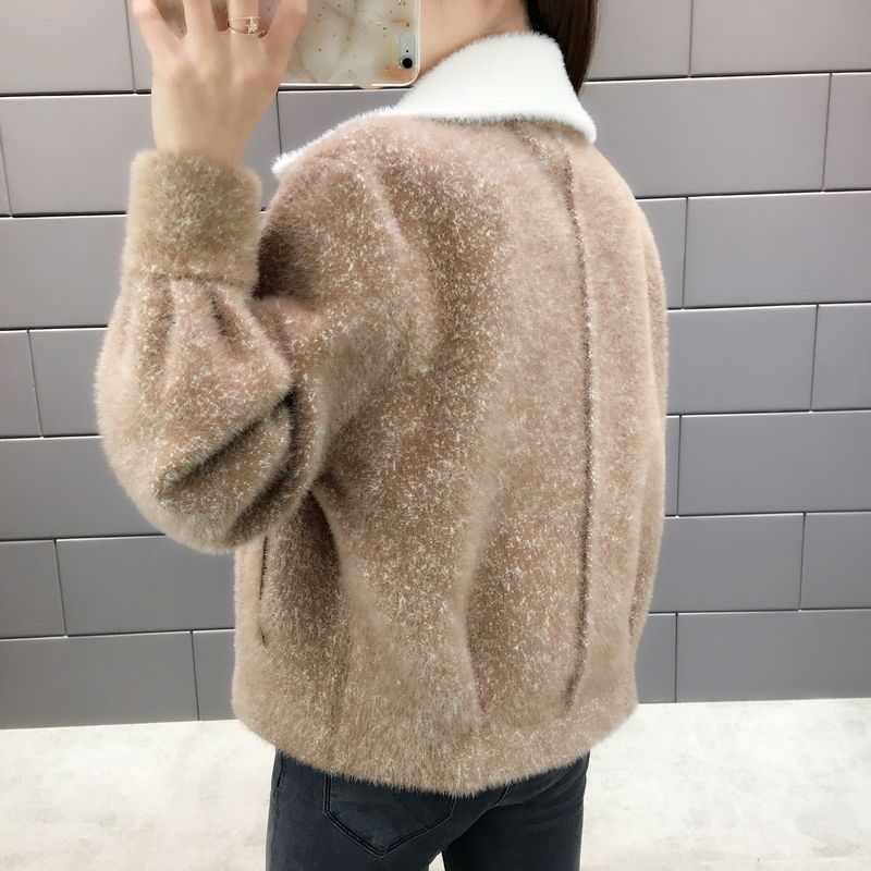 Fashionable Loose Mink Fur Cardigan Women Autumn Korean Style Coat