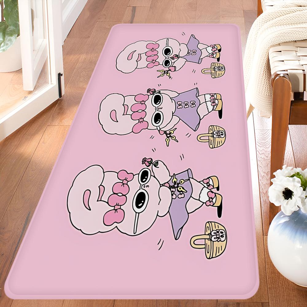Esther Bunny Long Game Hallway Carpet INS Style Soft Bedroom Floor House Laundry Room Mat Anti-skid Bedside Area Rugs