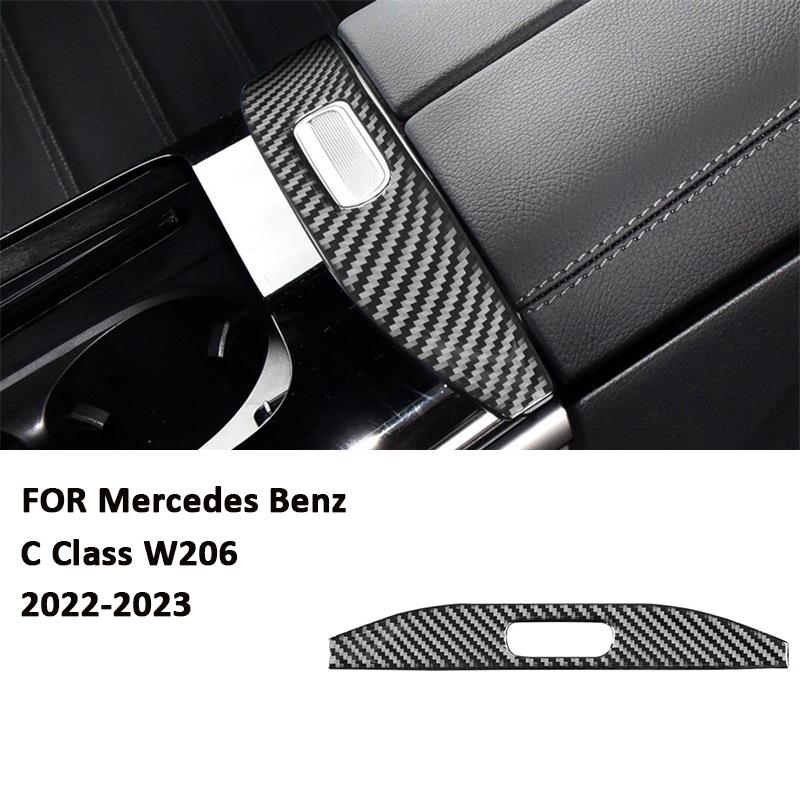 

Для Mercedes Benz C-Class W206 - Декоративная наклейка на панель переключателя центрального подлокотника автомобиля из углеродного волокна, аксессуары для интерьера чёрный