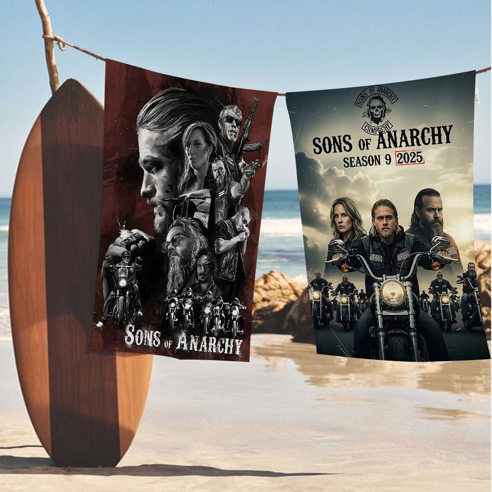 Classic Crime S-Sons Of A-Anarchy Beach Towel Colorful Bath Towels For Girl Microfiber Quick Dry Sand Yoga Spa Gym Pool