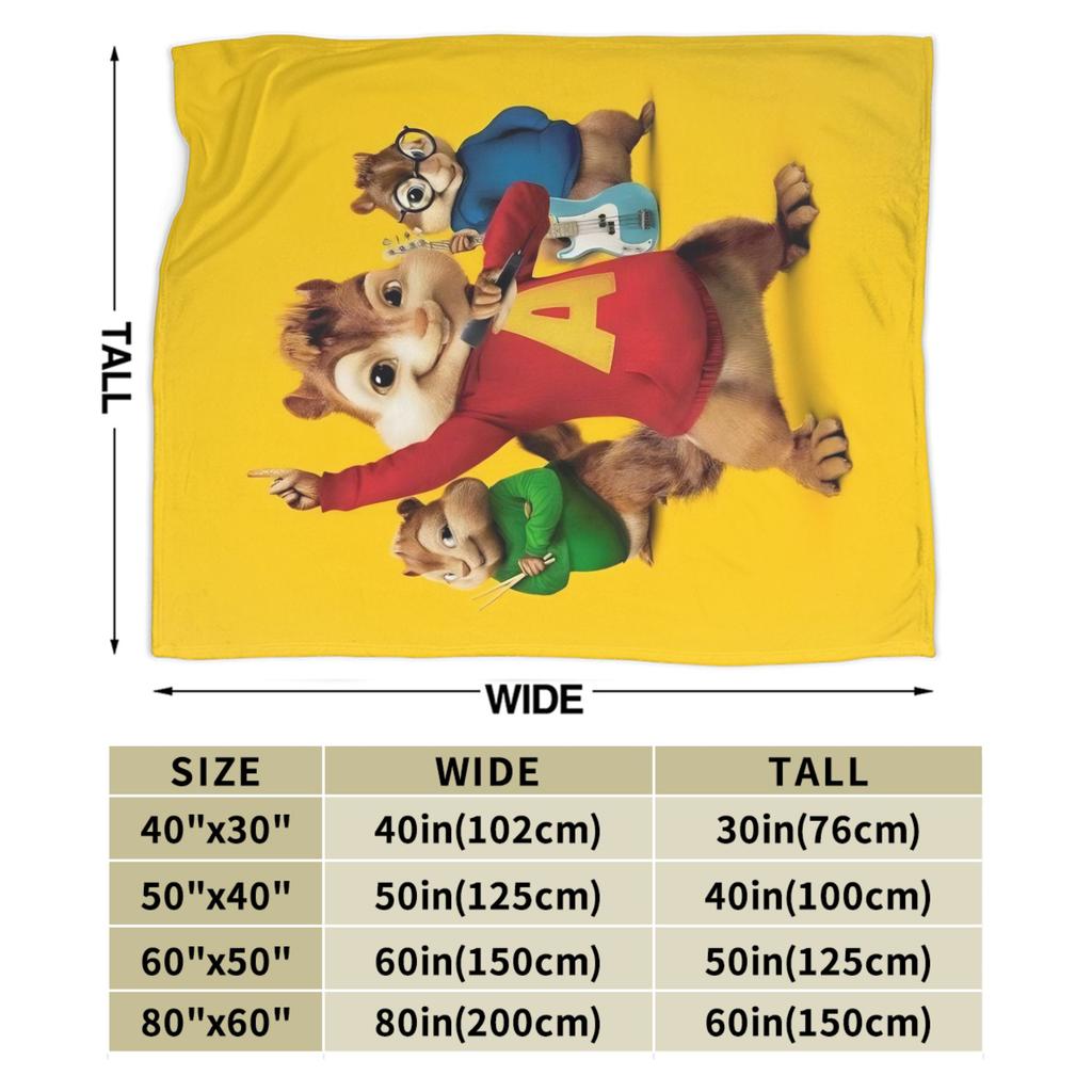 A-Alvin e i Chipmunks Coperte Plaid per Divano e Letto Coperte Film per Letto Camera da Letto Tappeto Super Morbido per Letto,