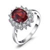 JewelryPalace Prinzessin Diana Kreierter Blauer Saphir 925 Silber Verlobungsring Rubin Natürlicher Amethyst Citrin Blauer Topas