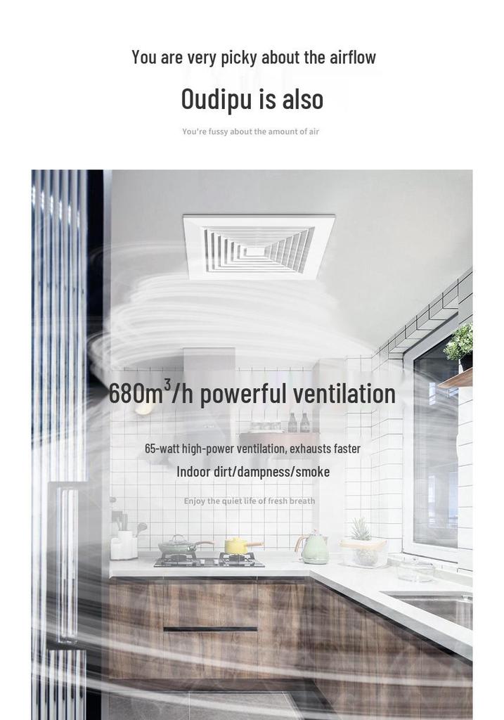 Chess & Card Room Ventilation Fan: Powerful, Silent Ceiling-Mounted Exhaust for Kitchen & Bathroom