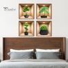4Pcs/Set Potted Plants Wall Sticker 3D Effect Self-adhesive Waterproof PVC Removable Living Room Bedroom Modern Wall Art Green Plant Decoration Decal