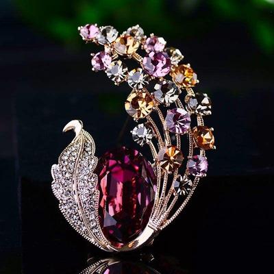 Modische Kristall Damen Kristall Blume Brosche Unregelmäßigen Wicklung Brosche Geschenk Gedenk Geometrische Pin Zubehör Für Frauen PD1969