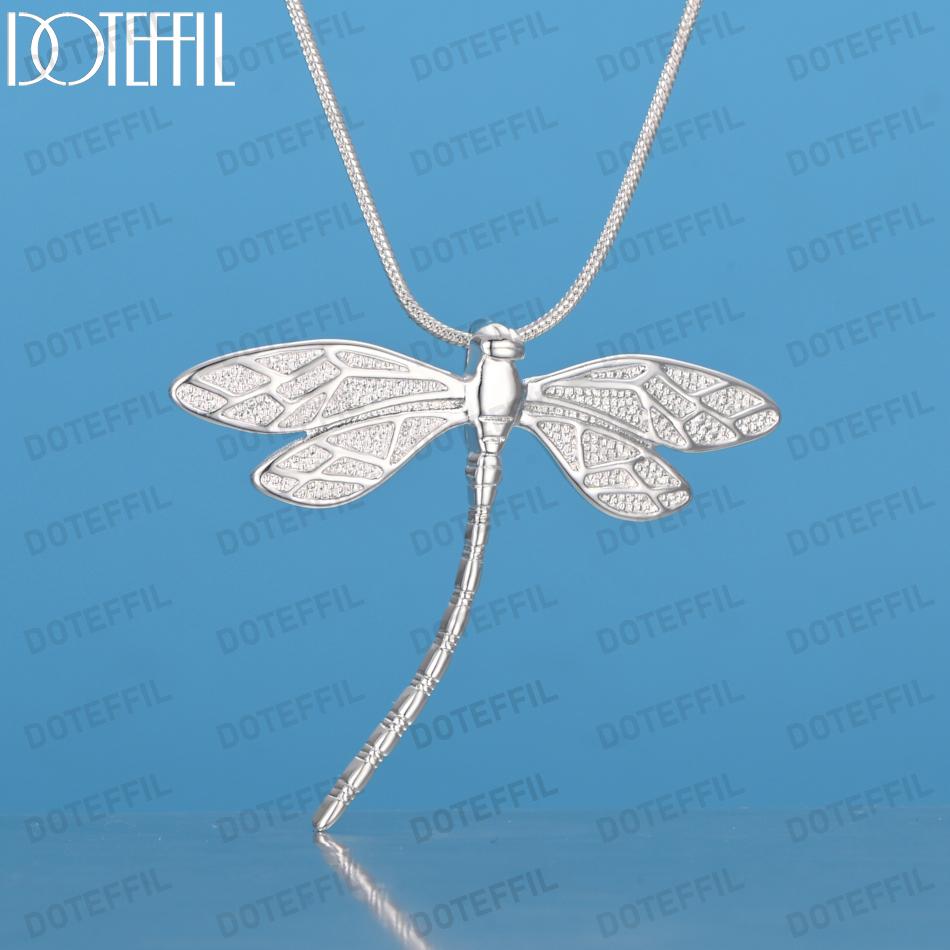 Naszyjnik z wisiorkiem w kształcie ważki ze srebra próby 925 Modna biżuteria ślubna