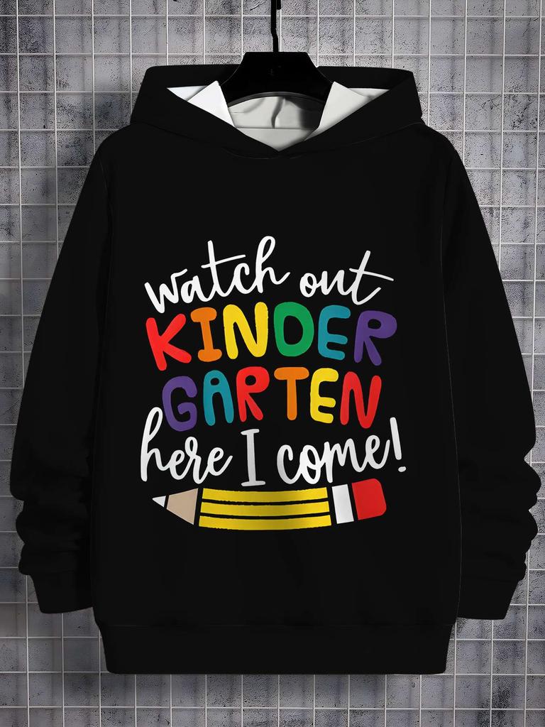 Boys casual hoodie, 3D printed New Harajuku English letter print sports style personality street print, everyday casual hoodie
