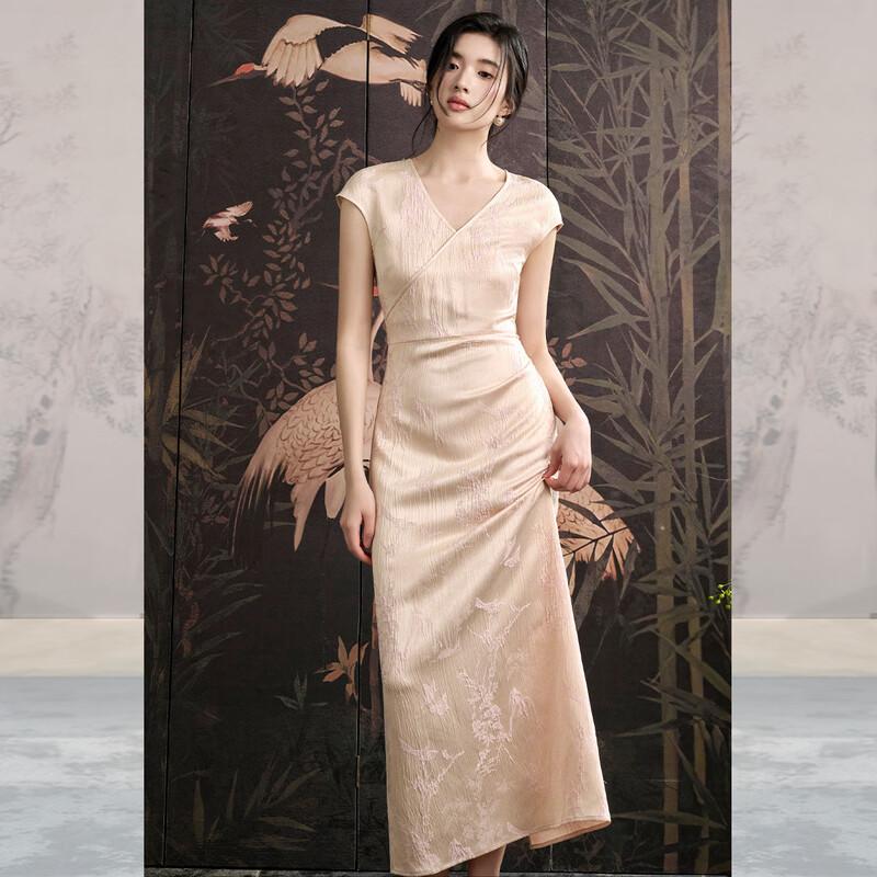 

Женское жаккардовое платье макси в новом китайском стиле JK&JS M