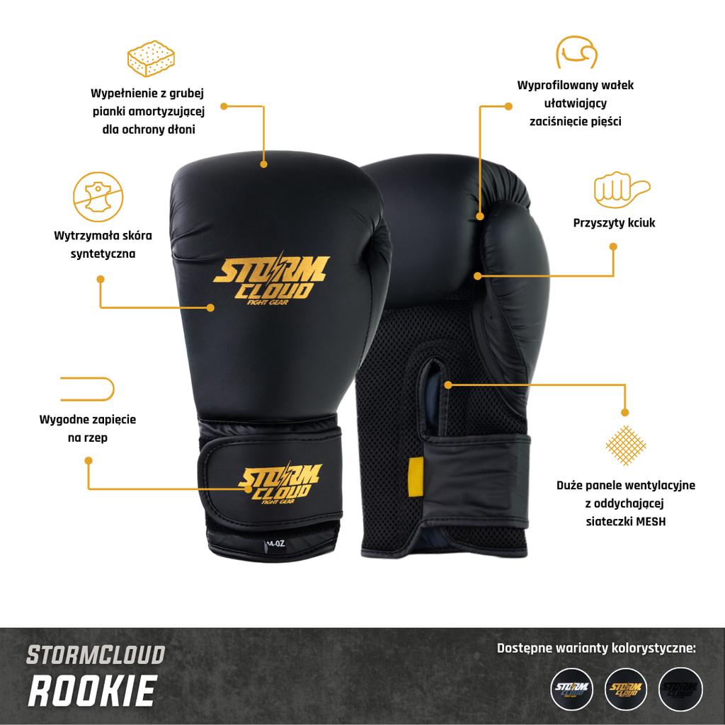 StormCloud Rookie Boxing Gloves Black/Black 14oz
